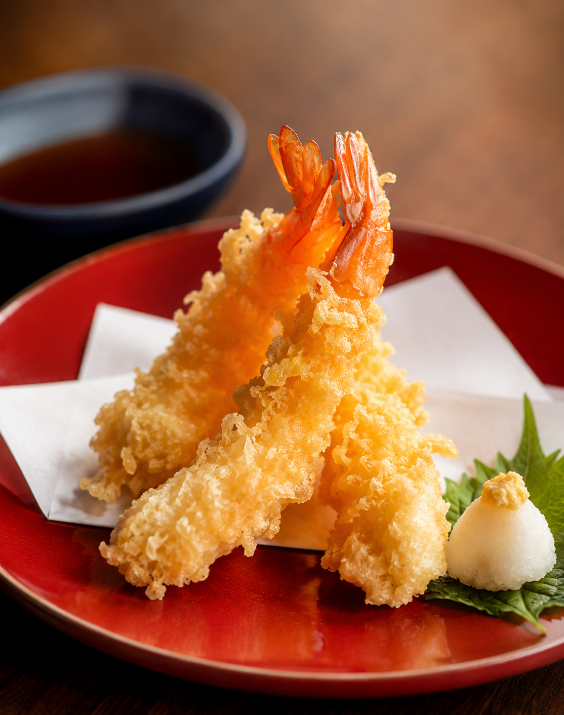 Shrimp tempura with yuzu salt